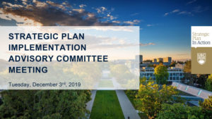 Strategic Plan Implementation Advisory Committee: Dec. 3, 2019