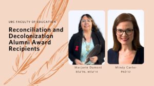 Inaugural Faculty of Education Reconciliation and Decolonization alumni award recipients